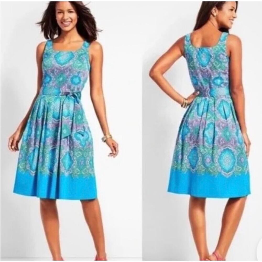 Talbots Retro Paisley Fit And Flare Dress  Size 4